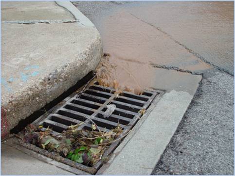 Clogged storm drain