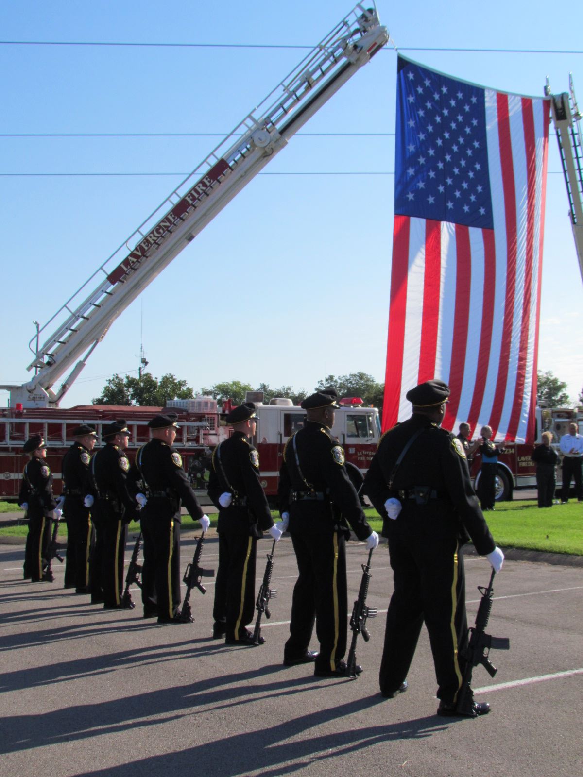 Military personnel and flag