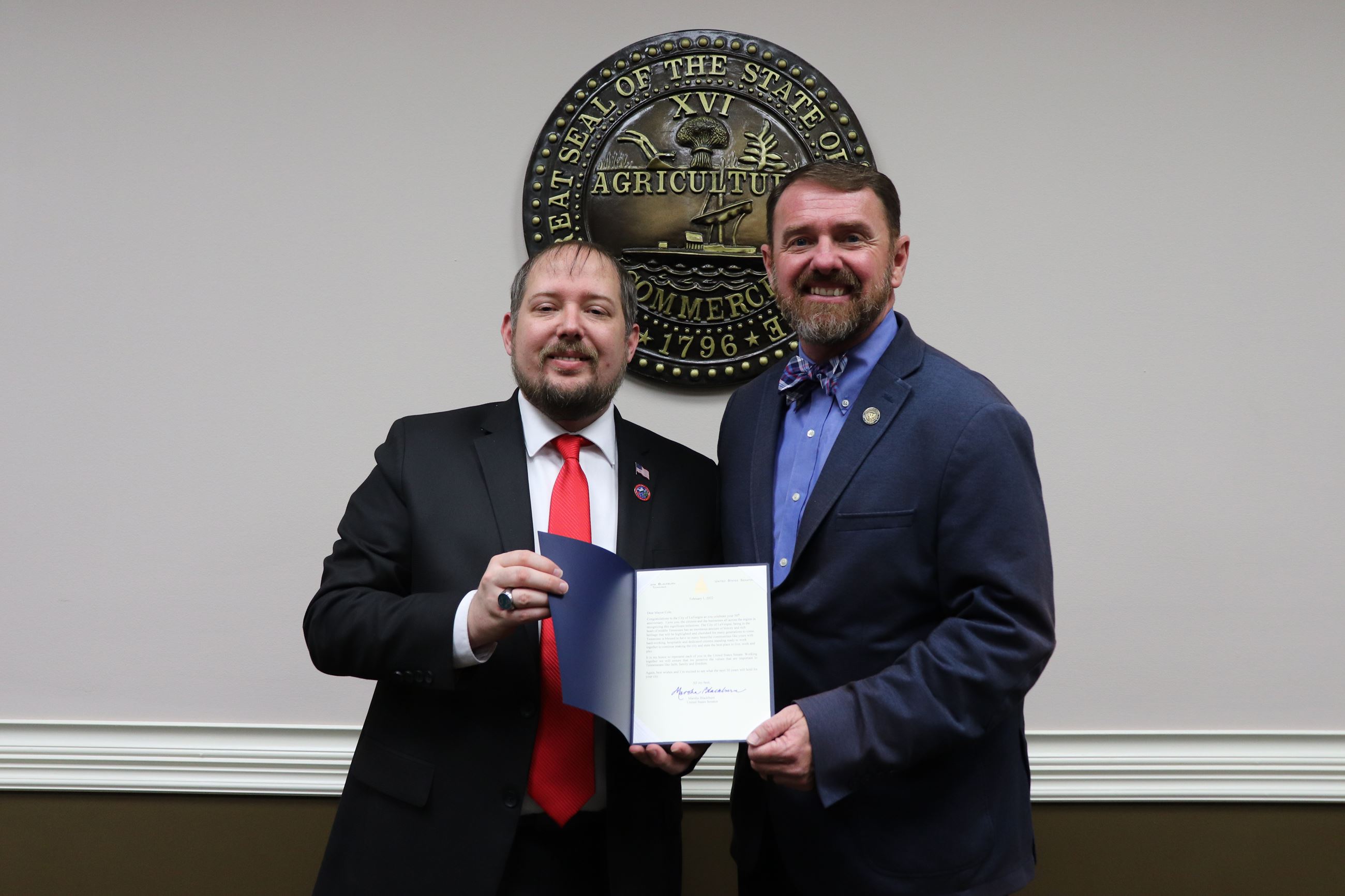 Marsha Blackburn Letter Presentation